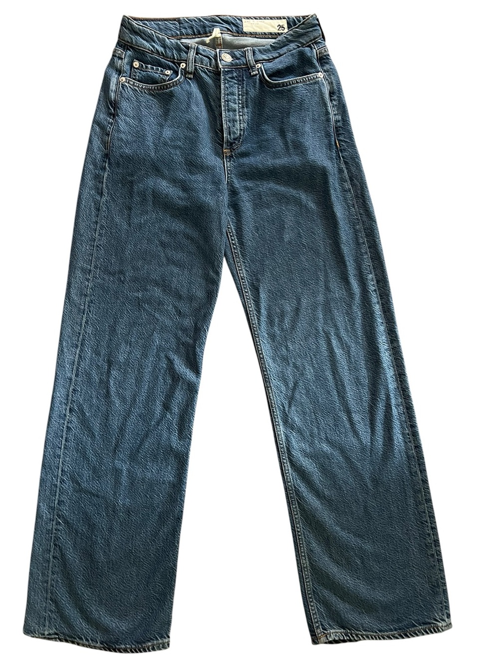 rag & bone Featherweight Logan Low Rise Wide Leg Jeans 25 Lily Ultralight Denim - Picture 3 of 13